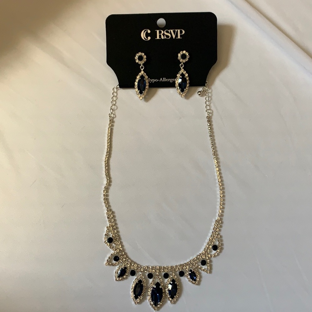Charming Charlie Rhinestone Necklace and Earring Set